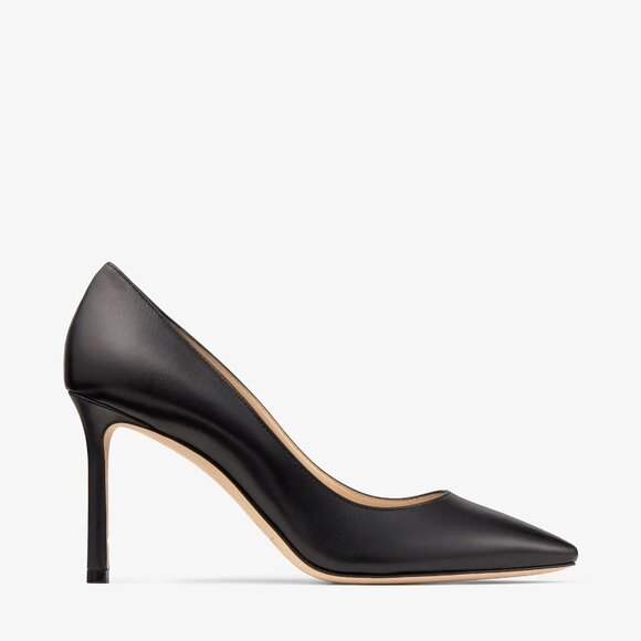 ✨ JIMMY CHOO Romy 85 Black Leather Pumps Size 35.5 ✨